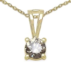 SchmuckMart 0.50ct Champagner Diamanten Collier Brilliantschliff Solit�r 925er Sterlingsilber vergoldet Damen Collier Anh�nger