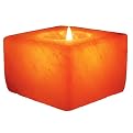 Natural Himalayan Crystal Salt Hand-Carved Candleholder - Cube