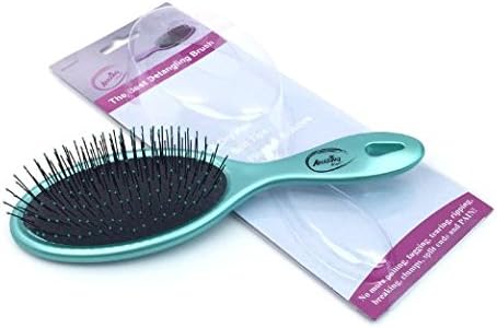 Beauticom (Quantity: 2 Pieces) Amazing Detangling Wet & Dry Hair Brush Flexible Bristles No pain No Tangle Detangle Comb (Metallic Teal/Metallic Gold)