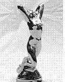 Wow! Hard to find-CHROME PLATED NUDE LADY HOOD ORNAMENT