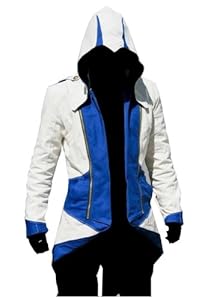 Cosplay Costume Hoodie/Jacket/Coat-10 Opitions for the fans,White with Blue,Men X-Large