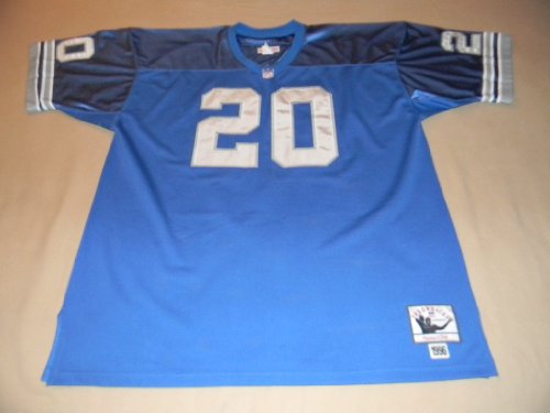 Barry Sanders Blue Mounted Memories Reebok Swingman Detroit Lions Jersey