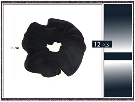 WHOLESALE DOZEN PACK BY SUPERSTAR / BLACK VELVET HAIR TIE/12 PCS