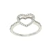 0.24CTW 14K White Gold Genuine Diamond Open Heart Ring Size 6.25