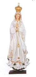 Luciana Collection - Statue - Our Lady of Fatima - Poly Resin Statues on Dark Base - 9in.