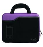 Toshiba Thrive AT105-T1032 10 inch Tablet Dark Purple Hard Case with Neoprene Outside Pocket for Cellular Phone and Accessories bundle with Tablet Stylus