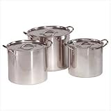 STAINLESS STEEL STOCK POT SET KITCHEN COOKING SOUP PAN