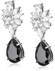 CZ by Kenneth Jay Lane "Traditional Collection" Large Cluster with Pear "La Liz" Drop Earrings