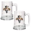 Florida Panthers 2pc 15oz Glass Tankard Set- Primary Logo NHL Hockey