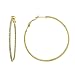 Gold Over Silver 50Mm Pave Cubic Zirconia Hoop Earring - White