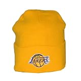 Adult NBA Los Angeles Lakers Warm Ski & Skate Roll Up Beanie / Winter Hat - One Size Fits All - Yellow