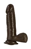 California Exotics The Emperors Better Than Real Dildo with Suction Cup and Lubricant, Black, 6 Inches
