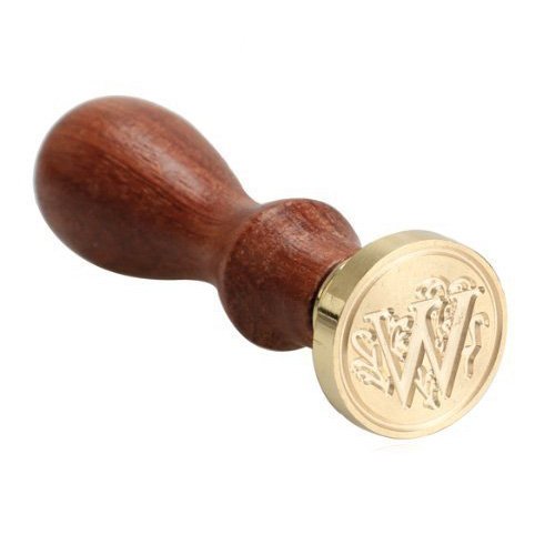 Ocharzy Vintage Retro Wooden Alphabet Letter Initial Wax Classic Sealing Wax Seal Stamp (W)