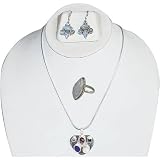 Sterling Silver Jewelry Sets - Earring and Pendant Sets Sterling Silver With Gemstones Jewelry 36 Grams