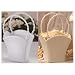 WHITE Pearl Handle Satin Wedding Flower Girl Baskets