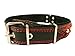 Genuine Leather Braided Studded Dog Collar, Red on Black 1.5