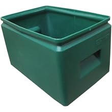 Forte 8001221 Plastic All Purpose Bin, 14.5" Length x 9.5" Width x 9" Height, Green (Case of 12)