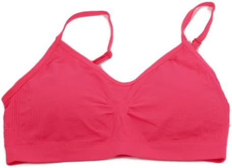 Carrie Amber Bright Seamless Bralette With Removeable Padding, Neon Coral, L/XL