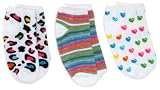 Jacques Moret Girls 7-16 Multi Colored Girls 3 Pack No Show Socks