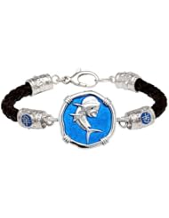 Guy Harvey Blue Enamel Dorado Leather Bracelet