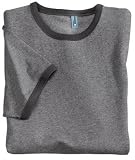 NEW District Threads - Heathered Jersey Ringer Tee Heathered Steel-S