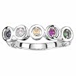 14K White Gold Mother's Ring - 5 Gemstone -- YOU CHOOSE THE COLORS!