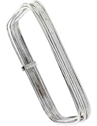 Sterling Silver Square Shape Flat 7 Band Stackable slip on Semanario Bangle 5/16 inch wide, 6.5 inch
