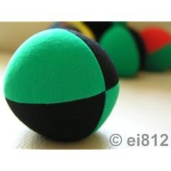 Jonglierball: Henrys Beanbag superior (Velours) 67mm, schwarz-gr�n