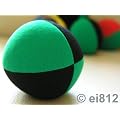 Jonglierball: Henrys Beanbag superior (Velours) 67mm, schwarz-gr�n