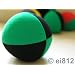 Jonglierball: Henrys Beanbag superior (Velours) 67mm, schwarz-gr�n