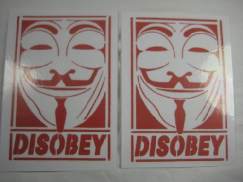 Huge save onmasks guy fawkes Anonymous DISOBEY decal sticker Guy Fawkes V mask
