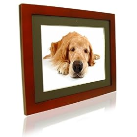 Pictorea Pro 10.4" Digital Photo Frame (Red Wood) MP3/Movies/Jpeg & Remote With Zero Dead Pixel Warranty
