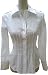 Collar Long Sleeve Shirt with Lace Tie Back, small, white