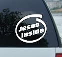 10" Jesus Inside Decal Sticker - For Car, Truck, Church, Door, Christian
