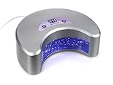 USpicy CRESCENT USND-1803 LED Nail Polish Dryer / Lamp / Light for Curing Gelish & LED Gels (silver, 18W), Upgraded with Digital Countdown Timer 30s-90s