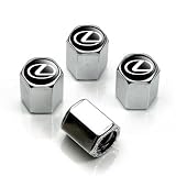 Lexus Logo Chrome Tire Stem Valve Caps
