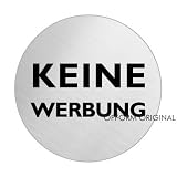 Produkt-Bild: Ofform Edelstahl Briefkastenschild "Keine Werbung" &Oslash; 60 mm Nr.7023