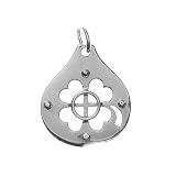 Sterling Silver 4 Leaf Clover Cutout Open Teardrop Pendant
