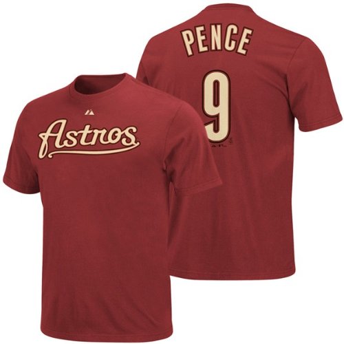 MLB Hunter Pence Houston Astros Adult Short Sleeve Basic Tee (Bright Garnet, Xx-Large)