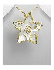 Flower Pendant Necklace In 92.5 Sterling Silver