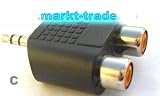 Audio Y-Adapter, 3,5mm Klinkenstecker auf 2 x Cinch Buchse