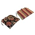 Reversible Chair Cushion Black Multicolor - 16x19"
