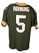 Autographed Paul Hornung Green Bay Packers Throwback Green Jersey Inscribed HOF 86