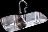 Kindred 21-by-32-Inch Undermount Double Bowl Kitchen Sink Noble #UC2132/90K/E