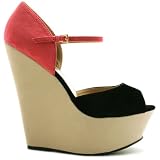 Produkt-Bild: Spy Love Buy Leila Pumps High Heel Schuhe Keilabsatz Plateau Offene Spitze