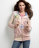 Ed Hardy Splattered Zip-Up Hoodie with Patches