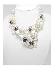 Flower Mother of Pearls Necklace In Zinc
