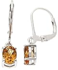Sterling Silver 7X5mm Oval Genuine Citrine Earrings