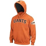 MLB San Francisco Giants Long Sleeve Hooded Fleece Pull Over (Dark Orange/Black, Medium)