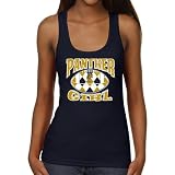 NCAA Florida International Golden Panthers Ladies Argyle Girl Junior's Ribbed Tank Top - Navy Blue (Small)